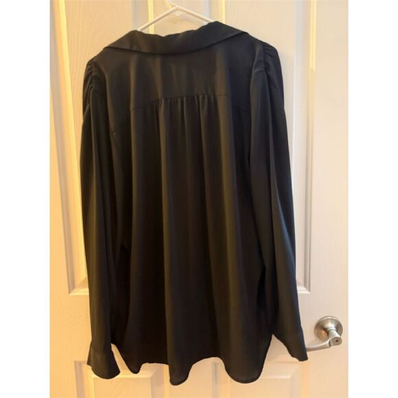 Ann Taylor Women's XL Black Blouse Long Sleeve Casual - Picture 2 of 3